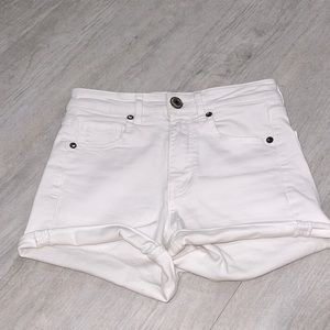 White jean shorts